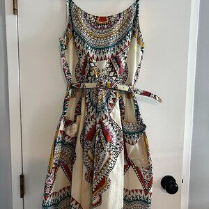 100% Cotton Structured Belted Dress